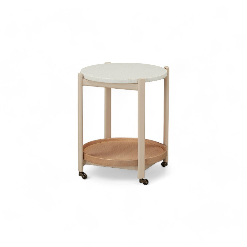 Crème Round End Table